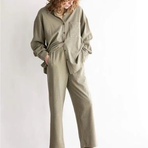 Oak + Fort Oversized Knit Shirt & Elastic Waist Pants